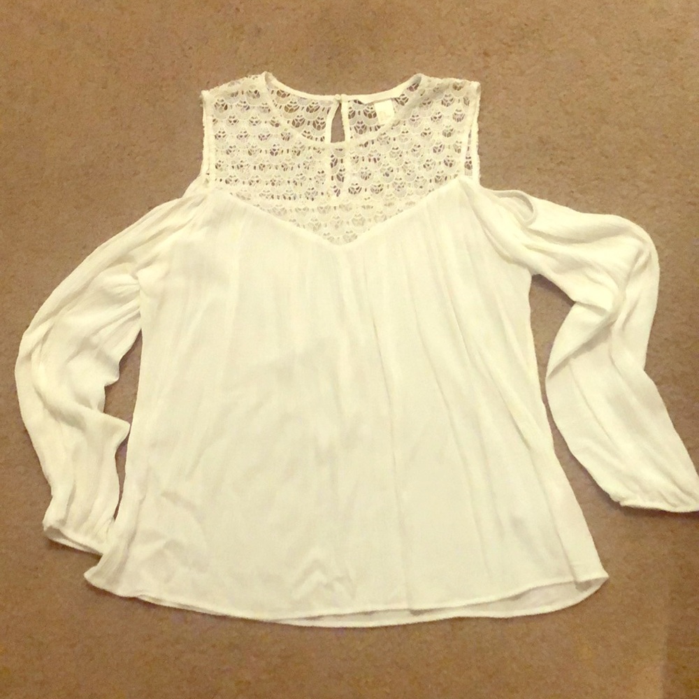 White Cold Shoulder Top